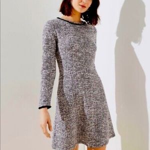 Loft boucle tweed long sleeved fit and flare dress